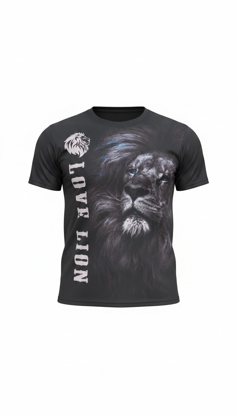 T Shirt [ LOVE LION ]pour [ Femme ] [ Taille : L] [ Manche courte ] [ Occasion]